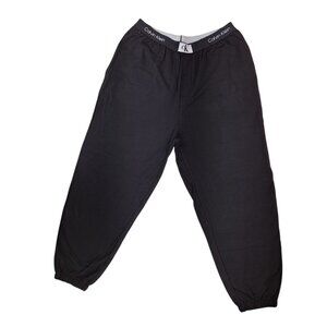 Calvin Klein Black Sleepwear Pants Women Medium Joggers Lounge New QS6943-001
